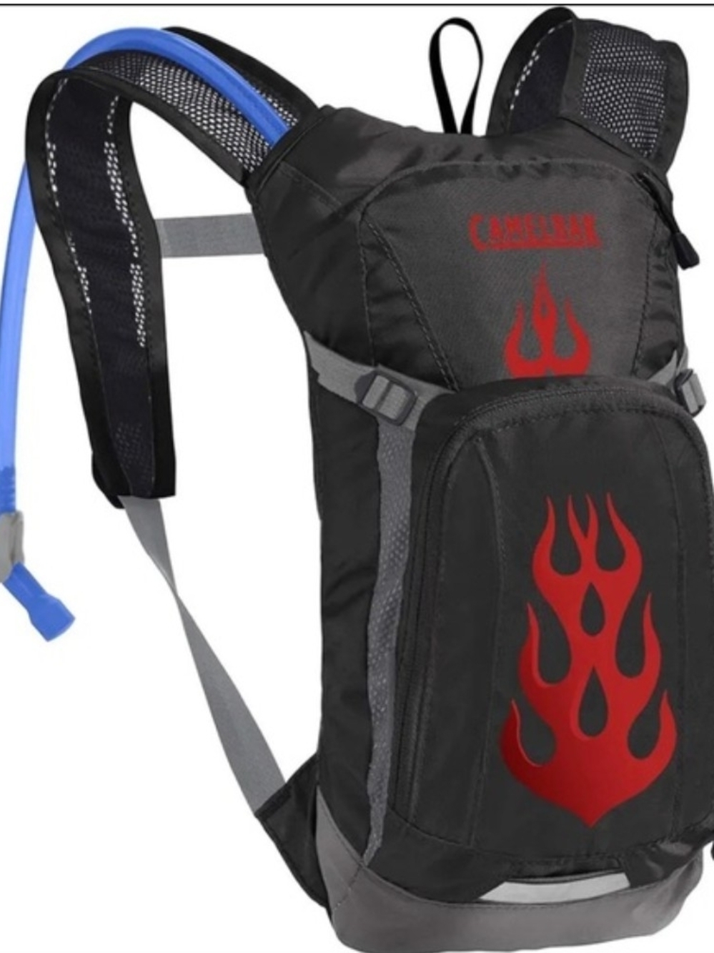 NWT boy Youth Camelback Black Flames Mini M.U.L.E. Kid Backpacking Hiking